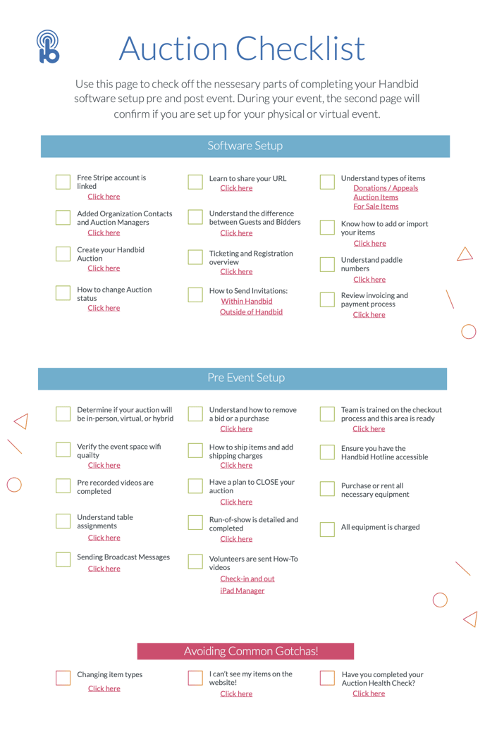 Auction Checklist